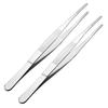 Stainless Steel Straight Blunt Tweezers with Serrated Tips, 180mm Length, 430 Stainless Steel Construction