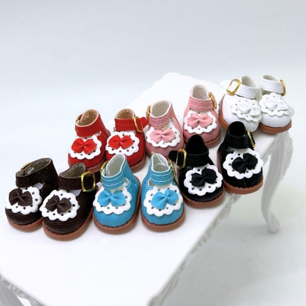 3.8*2.3cm 10cm Cotton Doll Shoes Small Plush Toy Accessories Princess Leather Shoes for 17cm Dolls