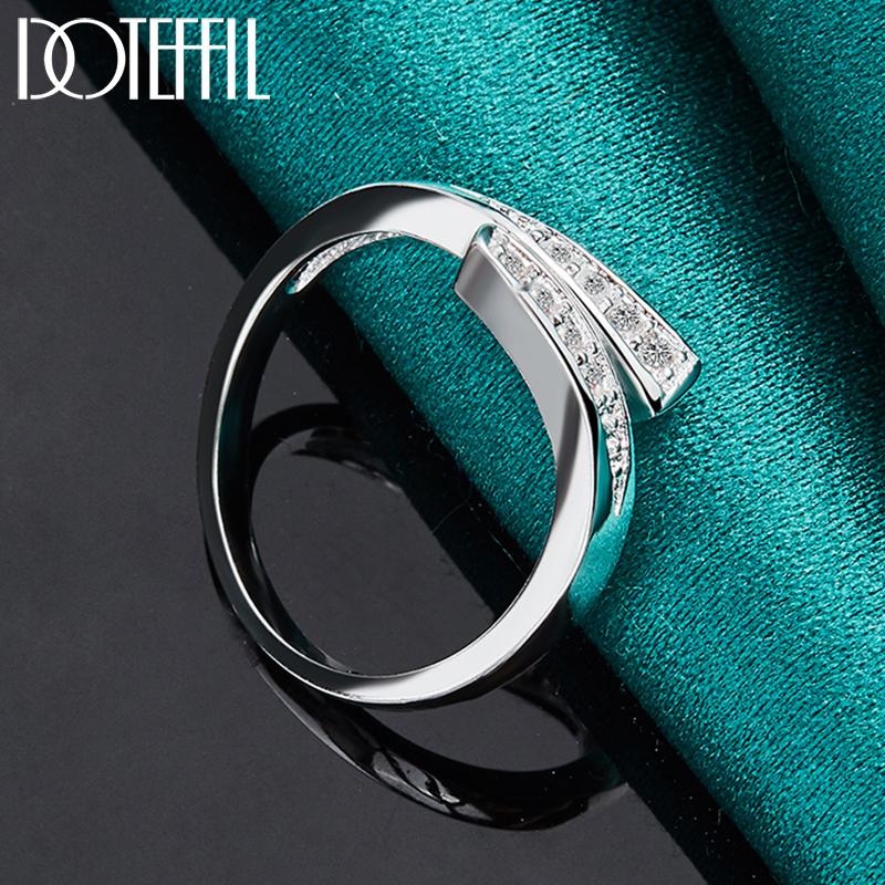 Кольцо с регулируемым размером из стерлингового серебра 925 пробы и цирконием AAA, модные свадебные украшения