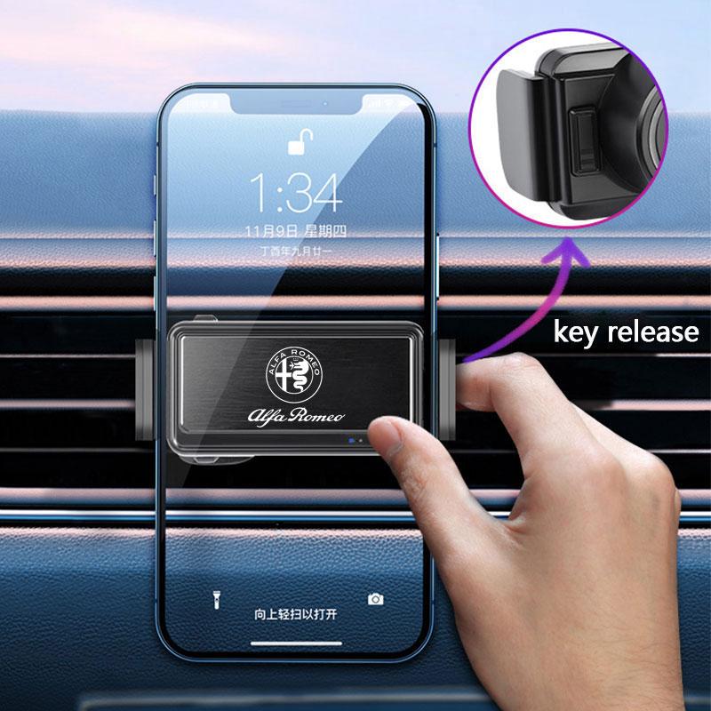 Car Electric Smart Phone Holder Bracket Air Vent Navigation Mount For Alfa Romeo giulia stelvio giulietta 159 147 156 Accessorie zk0