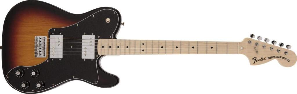 Fender Электрогитара, сделанная в Японии, традиционная, 70-е, клен, Sunburs, Telecaster® Deluxe, накладка грифа, 3 цвета