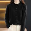 Omen Sweaters Cardigans 2025 Autumn Winter Long Sleeve Turn Down Collar Black Knitted Sweater Women Tops Cardigan JJ97