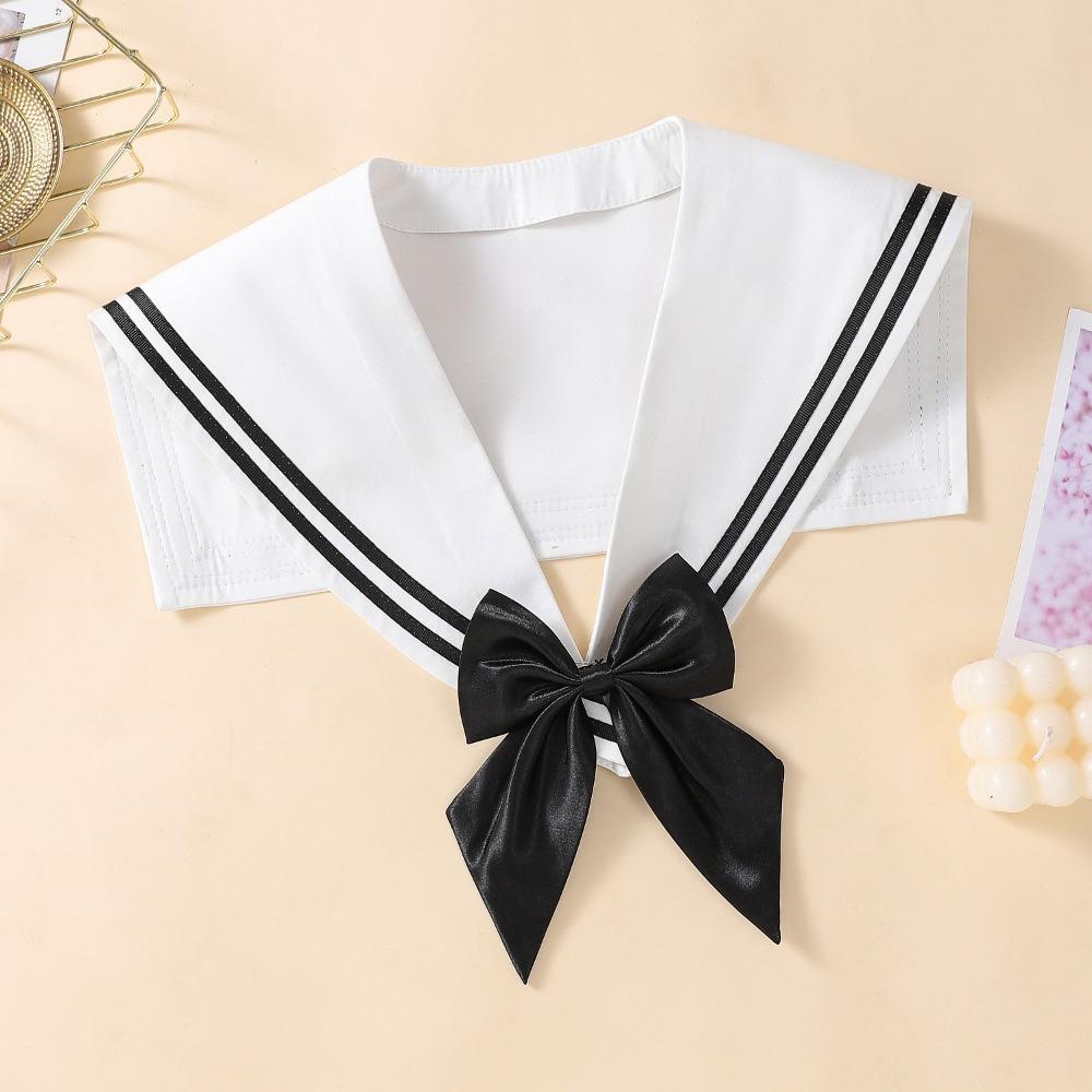 Cape Blouse False Collars White Collar Shawl Simple Striped Sailor Fake Collar  Women