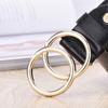 Женские кожаные ремни с двойной круглой пряжкой, модный ретро-регулируемый ремень