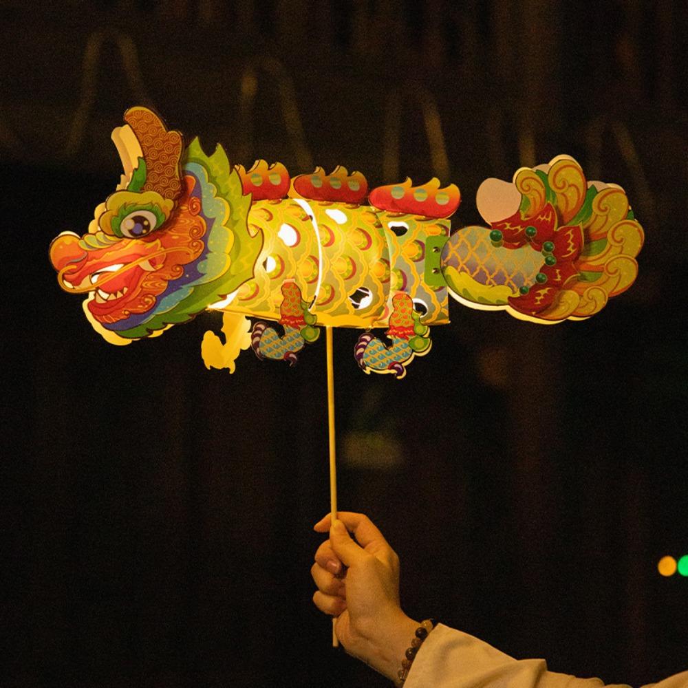 Colorful Dragon Dance Lantern Handmade Parent Child Toy Lantern  Mid-autumn Festival