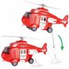 [PACZB] Motorized Fire Truck + Helicopter Car LED Sound Z2365