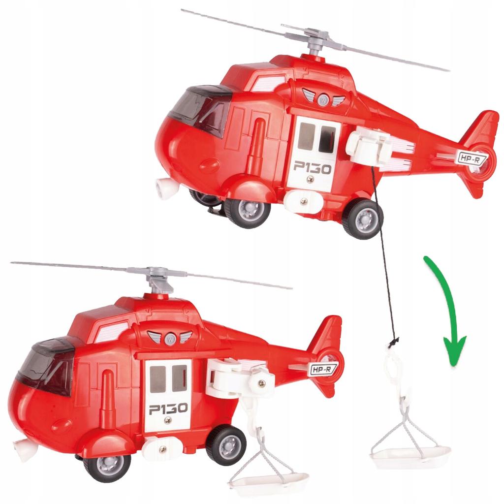 [PACZB] Motorized Fire Truck + Helicopter Car LED Sound Z2365