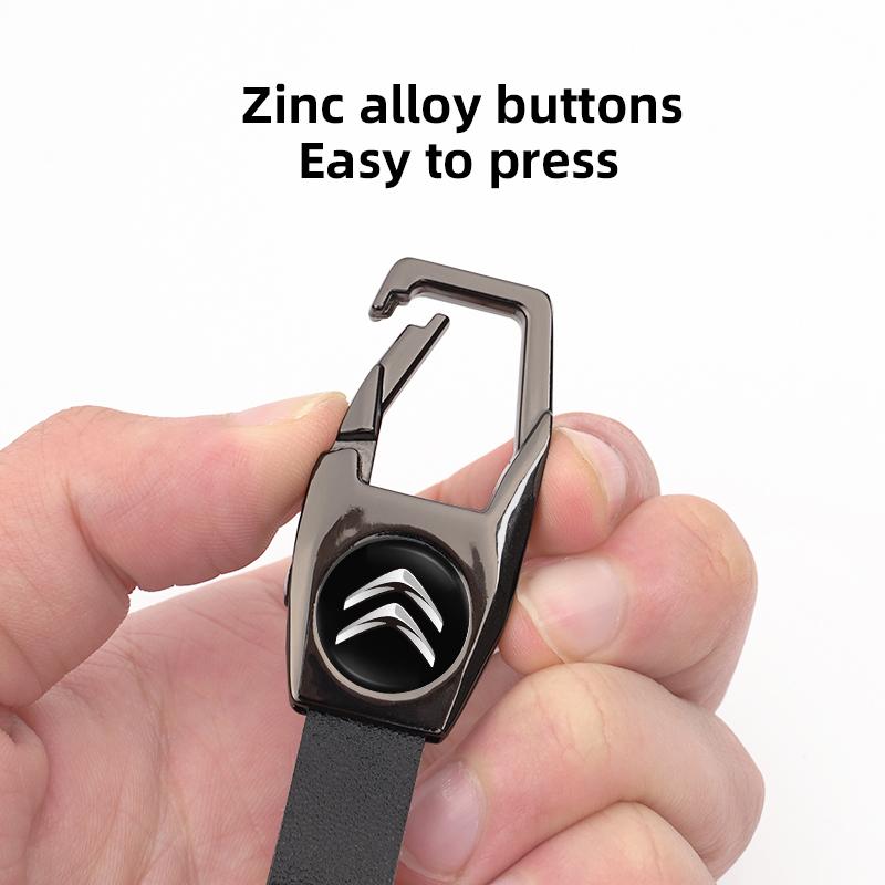 3D Metal Leather Auto Emblem Badge Keychain For Citroen Celysee C6 C3 C5 C1 C2 C4 Aircross Picasso Cactus Berlingo Saxo Grand