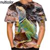 Summer Hot Sale 3D T-shirt Fashion Animal Lizard Print T Shirt Personalized Harajuku Style Street Breathable Short Sleeve Top