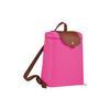 Longchamp Le Pliage 26 Snap Button Zipper Closure Leather Canvas Mini Backpack Women backpack Pink 1699089P73
