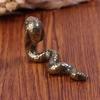 Antique Bronze Cobra Snake Miniature Figurines Copper Carvings Zodiac Animal Desk Decorations Tea Pets Ornaments Brass Crafts