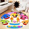 Shark Printed Round Rug Carpet Chair Rug Area Rug Entryway Doormats,for Office Chair Living Room Bedroom Kitchen Room.