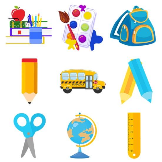 18 шт., украшения для школы, деревянный подвесной баннер, линейка, книга, рюкзак в форме автобуса, подвесной декор, украшения для вечеринки, принадлежности