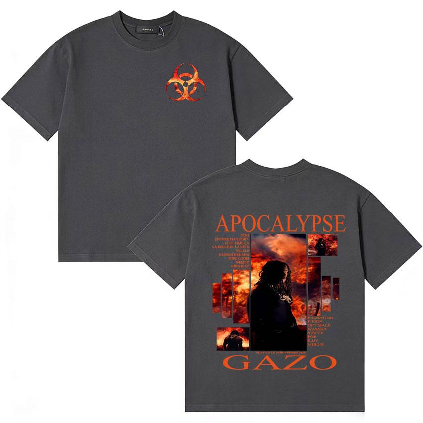 Rapper Gazo APOCALYPSE Album Merch Tshirt Unisex Women Fans Music Streetwear Women Casual Oversized Short Sleeve T Shirt Teenagers