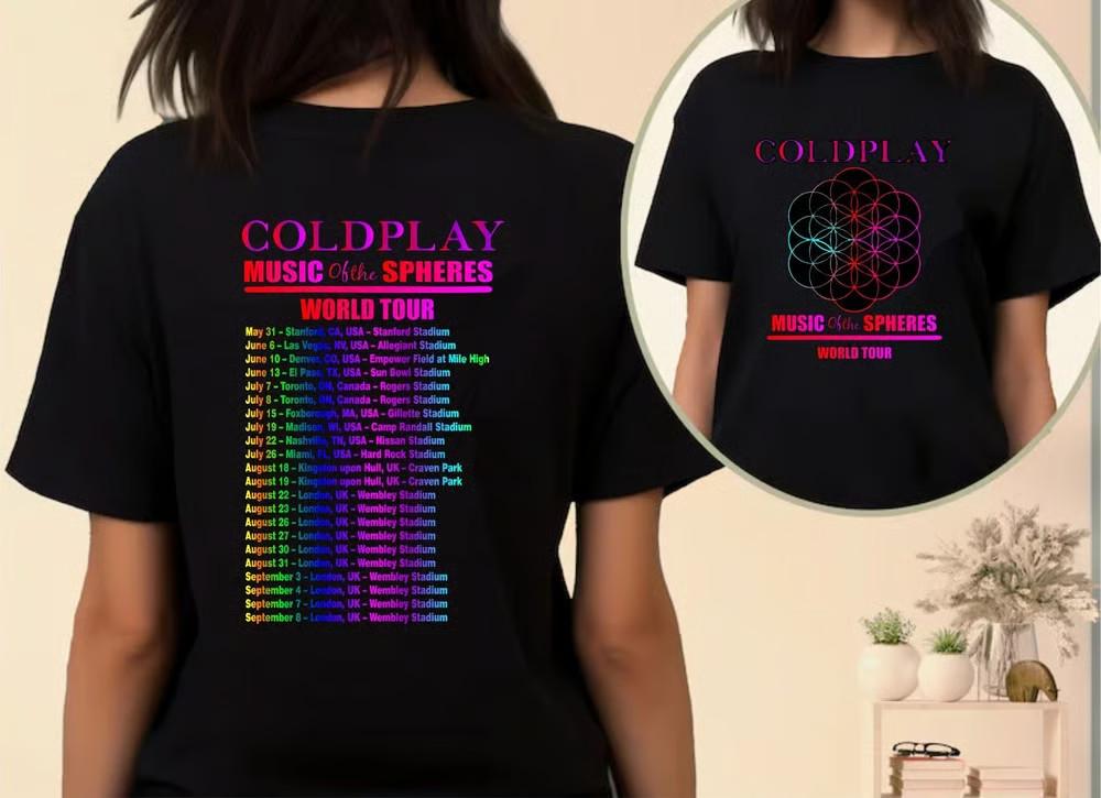 Cold Concert T-shirt Music Spheres World Tour 2025 Shirt Play Rock band Tee Unisex T-Shirt