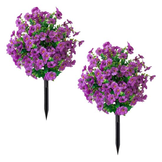 2 шт. Искусственный фиолетовый шар 23,6" Топиарные деревья с колышками для грунта