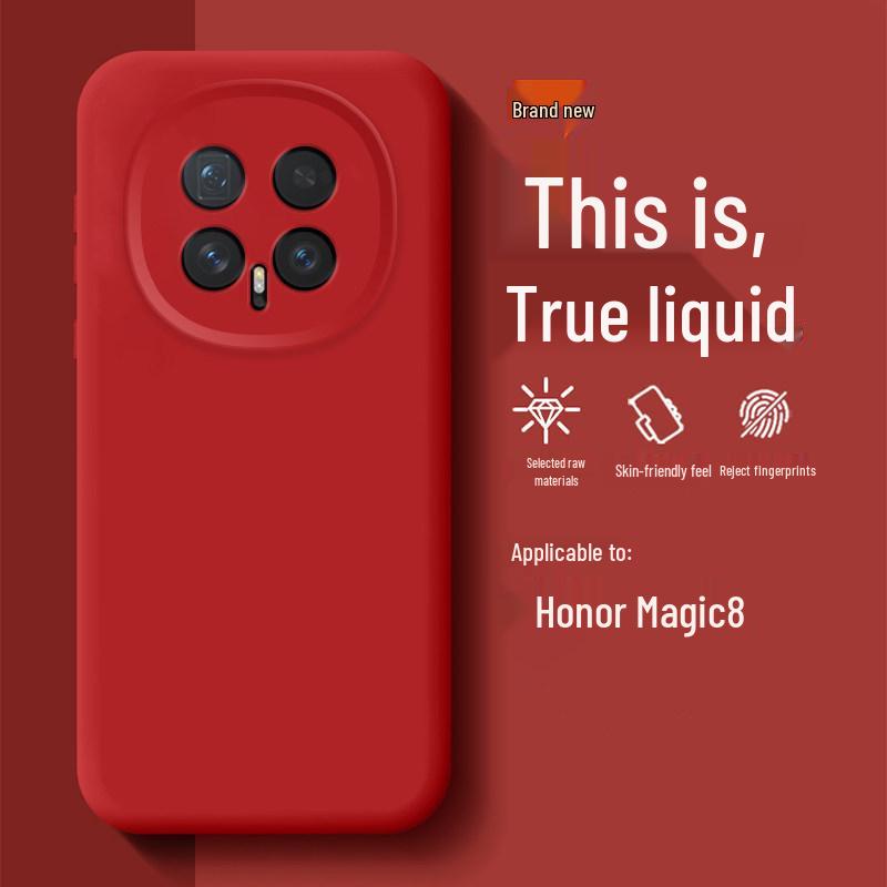 Чехол для телефона Honor Magic 9 Pro Max/8 Pro из жидкого силикона, ударопрочный