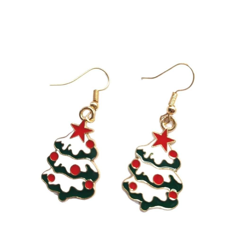 Праздничные серьги-капли с Санта-Клаусом, елкой и оленем - Милые и модные серьги с крючками