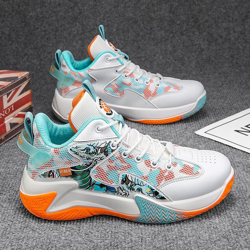 Баскетбольные кроссовки новые летние сетчатые дышащие кроссовки для реального боя амортизация, нескользящие и износостойкие повседневные спортивные туфли мужские