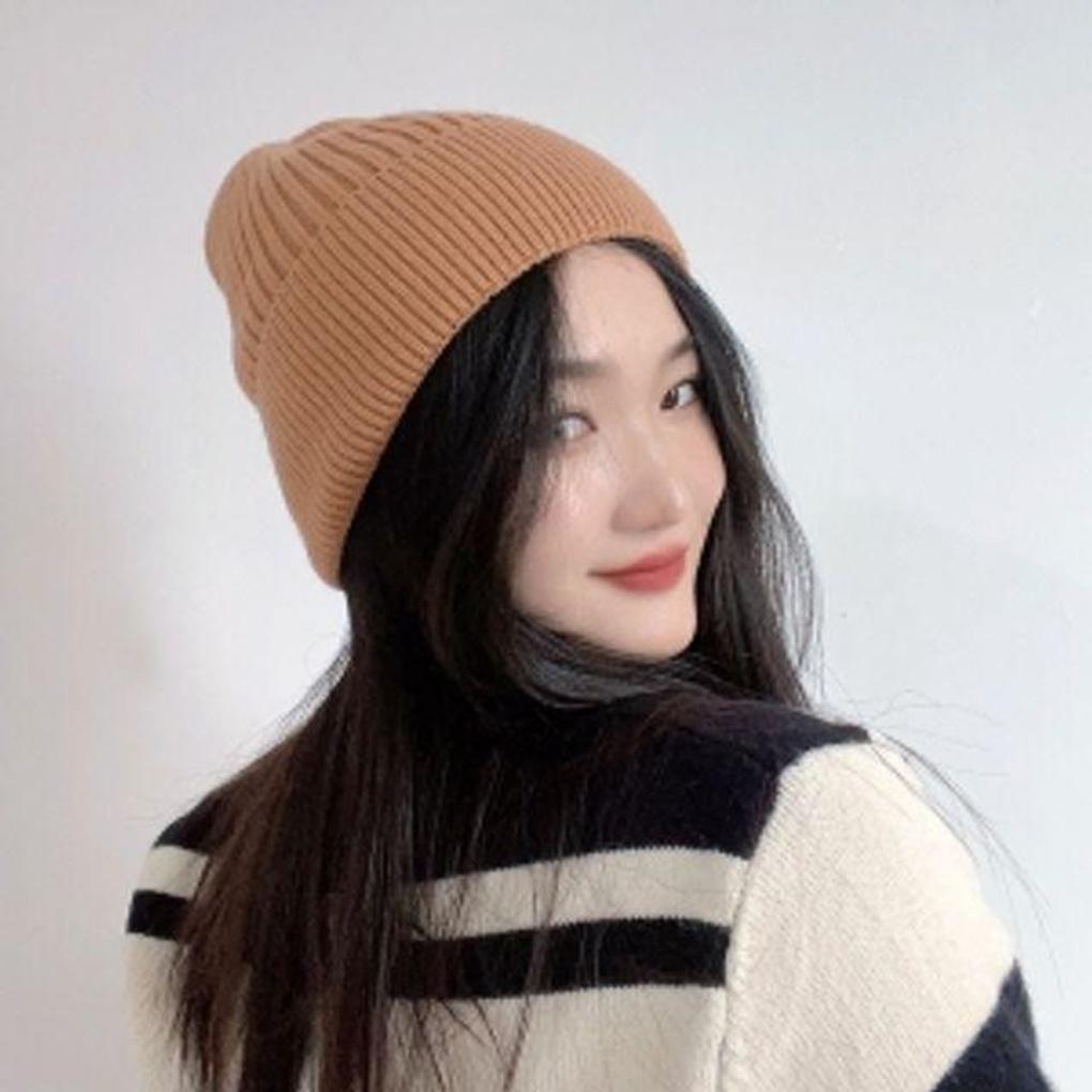 Women's Winter Daily David Knit Brown Beanie Hat
