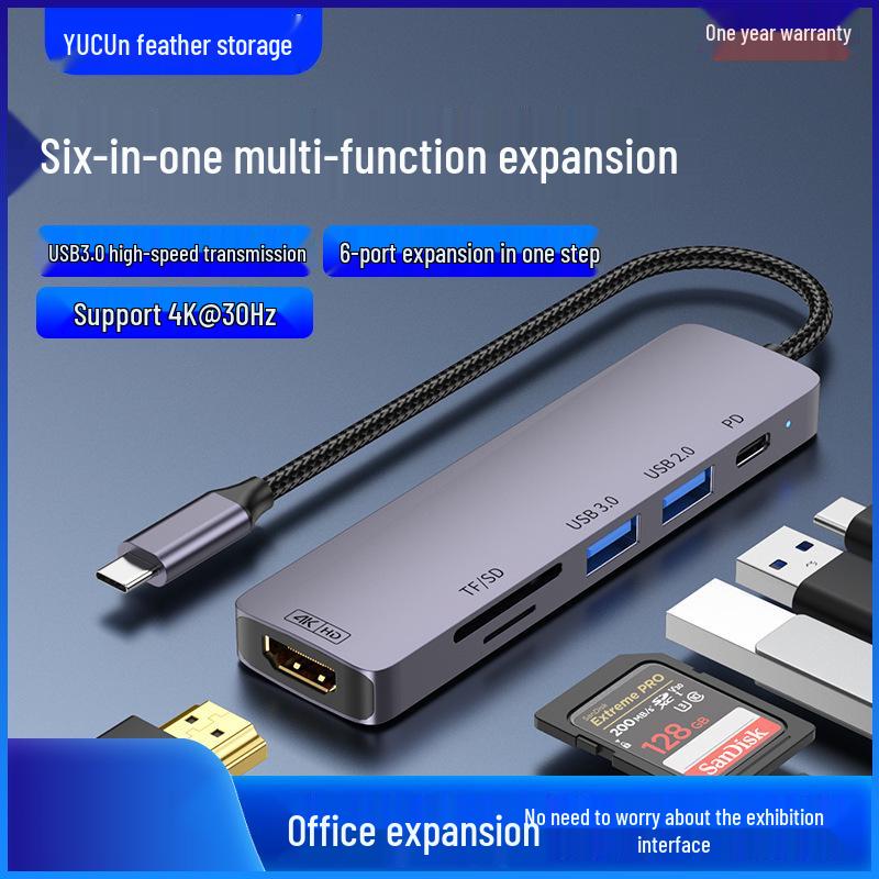 USB-C хаб для ноутбука: Зарядка 100 Вт, USB 3.0, Трансляция на 4K-экран, Док-станция с расширением SD/TF
