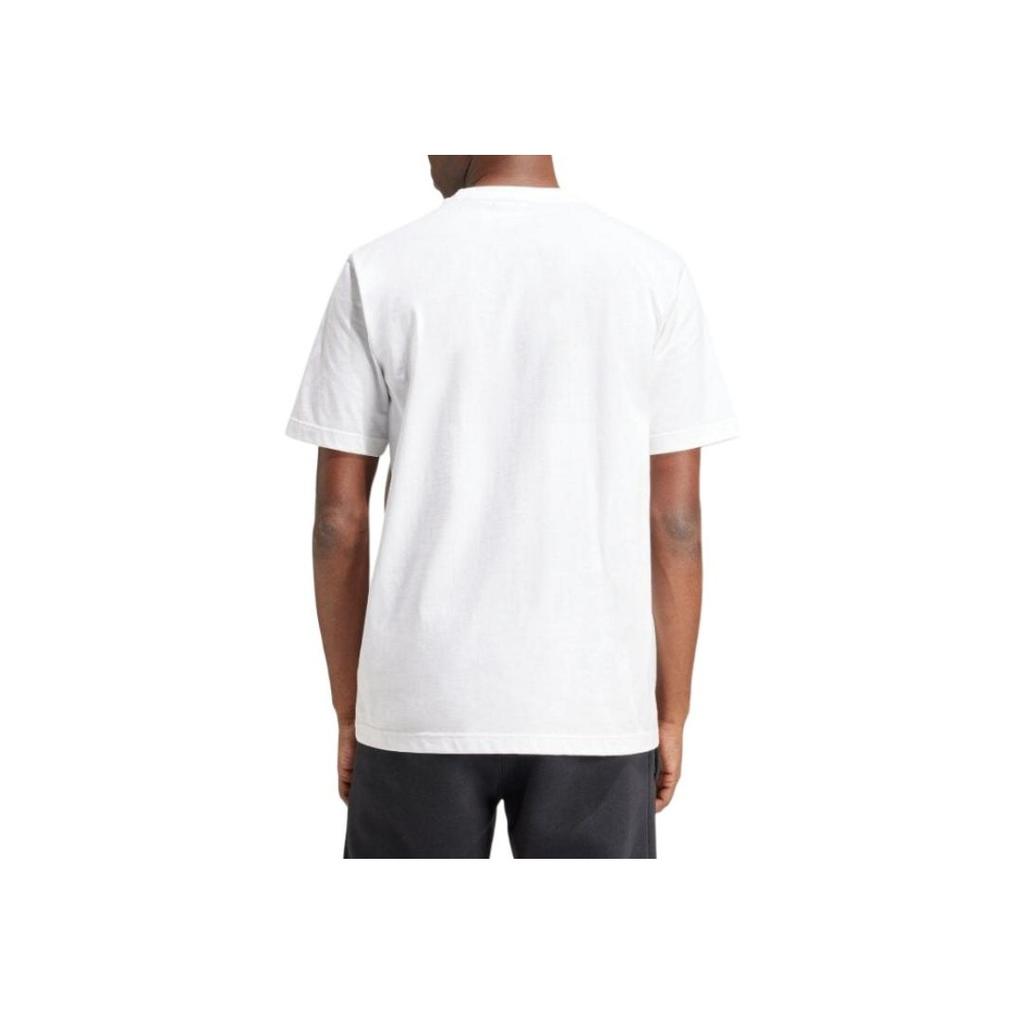 adidas Футболка с коротким рукавом Originals Letter Logo Print Round Neck, свободная, мужская, белая IS2894