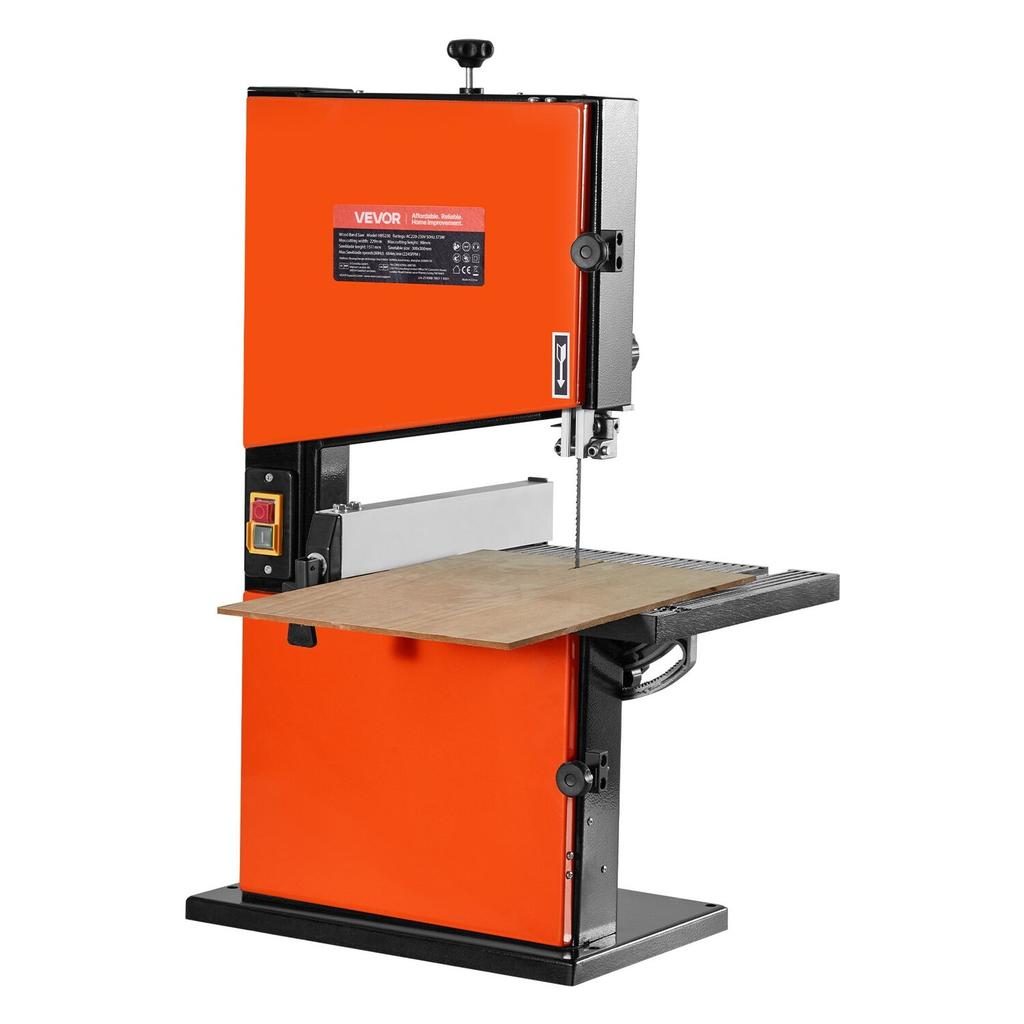 Band Saw, 229 mm, Woodworking Benchtop Bandsaw with 373W 1/2 HP Motor, 90 mm Max Cutting Height, 300 x 300 mm Cast Aluminum Table, 0-45° Tilting