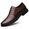 Men's Genuine Leather Lace-Up Oxford Shoes Classic Formal Business Dress Shoes Comfortable Slip-Resistant Sole for Wedding Flats