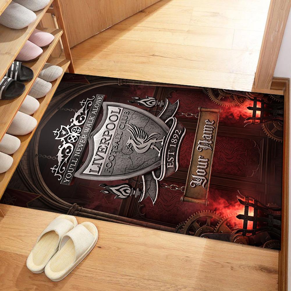 Liverpool Fc Personalized Name Area Rug Suitable For Playrooms Dining Room Outdoor Decorate Room Antislip Carpet Office Home Decor Wedding Party Gift