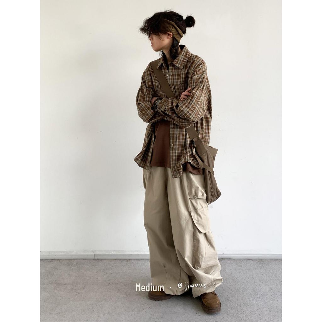 Унисекс Весенняя Рубашка в Клетку в Стиле Ретро с Длинным Рукавом - Свободная, Повседневная, в Стиле Преппи для Мужчин и Женщин