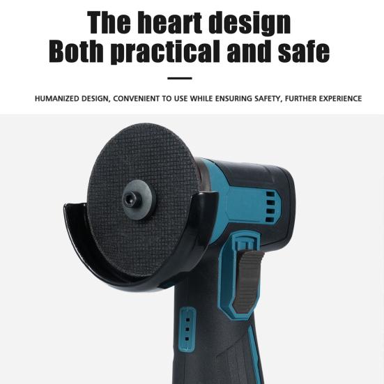Беспроводная угловая шлифовальная машина, 19500 об/мин, высокоскоростная перезаряжаемая нескользящая конструкция, мини-легкая электрическая шлифовка