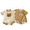 INS Style Summer Infant Bear Romper Unisex Short-Sleeve Snap-Crotch Bodysuit
