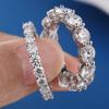 5mm D Color Moissanite Row Ring 925 Silver Diamond Wedding Band Rings For Women Certified Fine Jewelry Gift Houtros