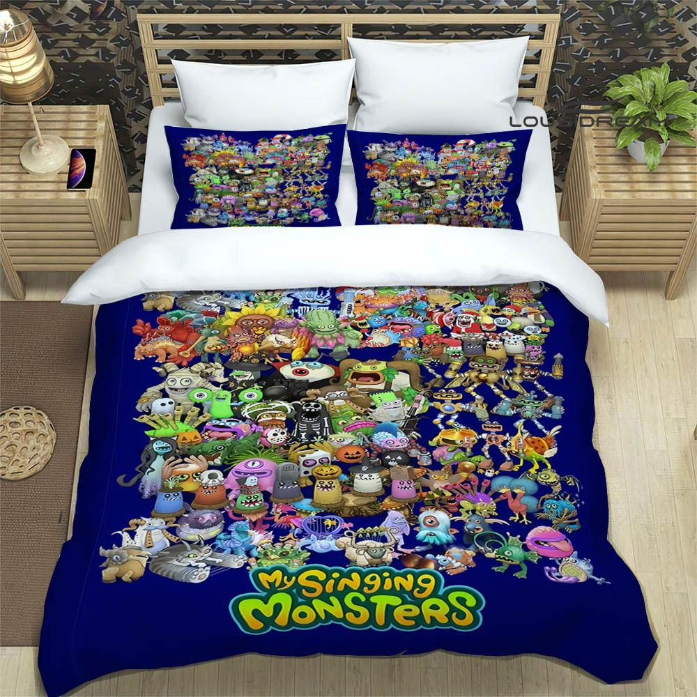M-My Singing Monsters печатные комплекты постельного белья изысканный набор постельных принадлежностей пододеяльник комплект одеяла комплект постельного белья роскошный подарок на день рождения