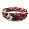 [N8245] - Серебряно-красный дизайнерский браслет «Катманду».