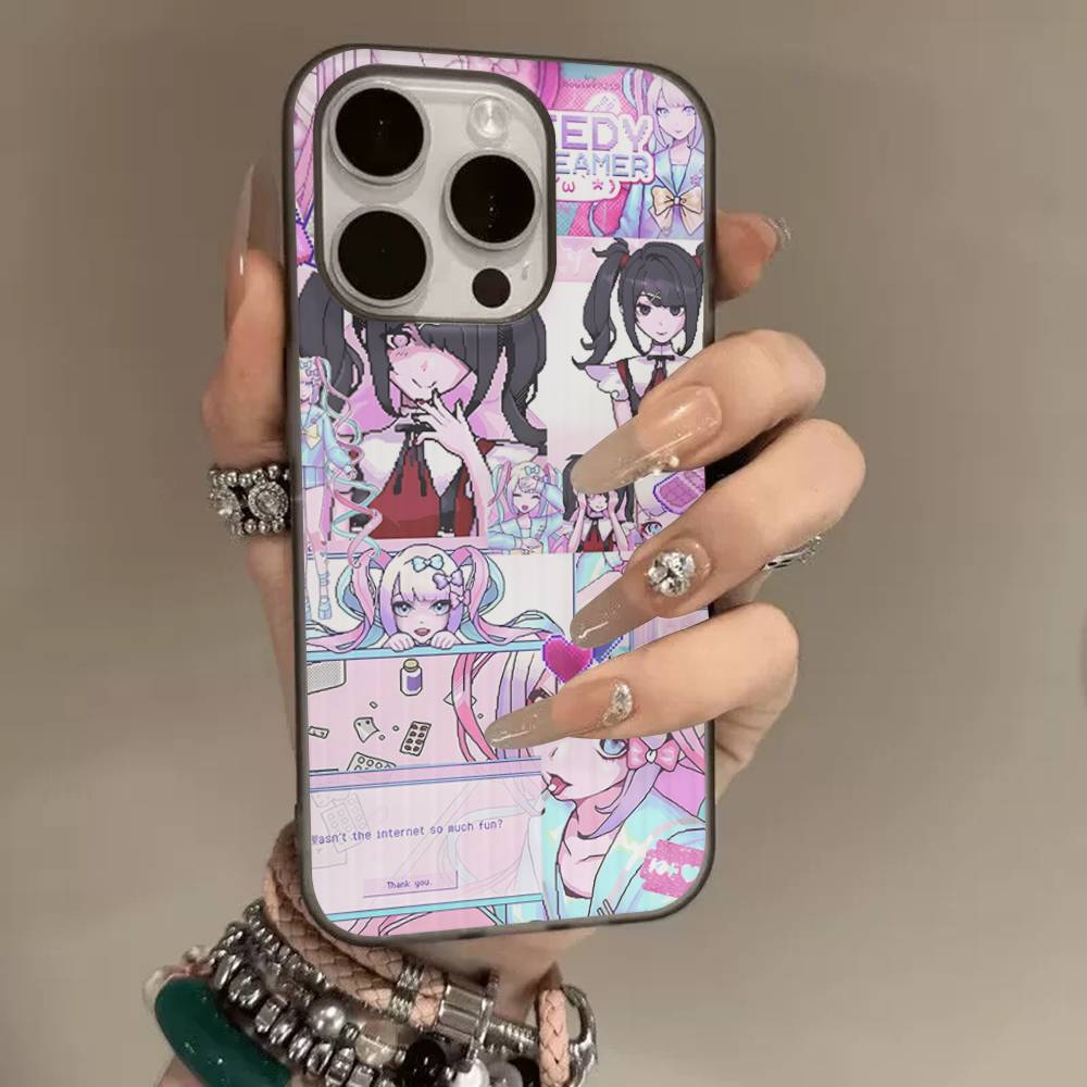 Чехол-коробка с гофрированным узором N-Needy Girl Overdose Game для IPhone 16E SE4 12 17 16 15 14 13 11 Pro Max Полосатый чехол