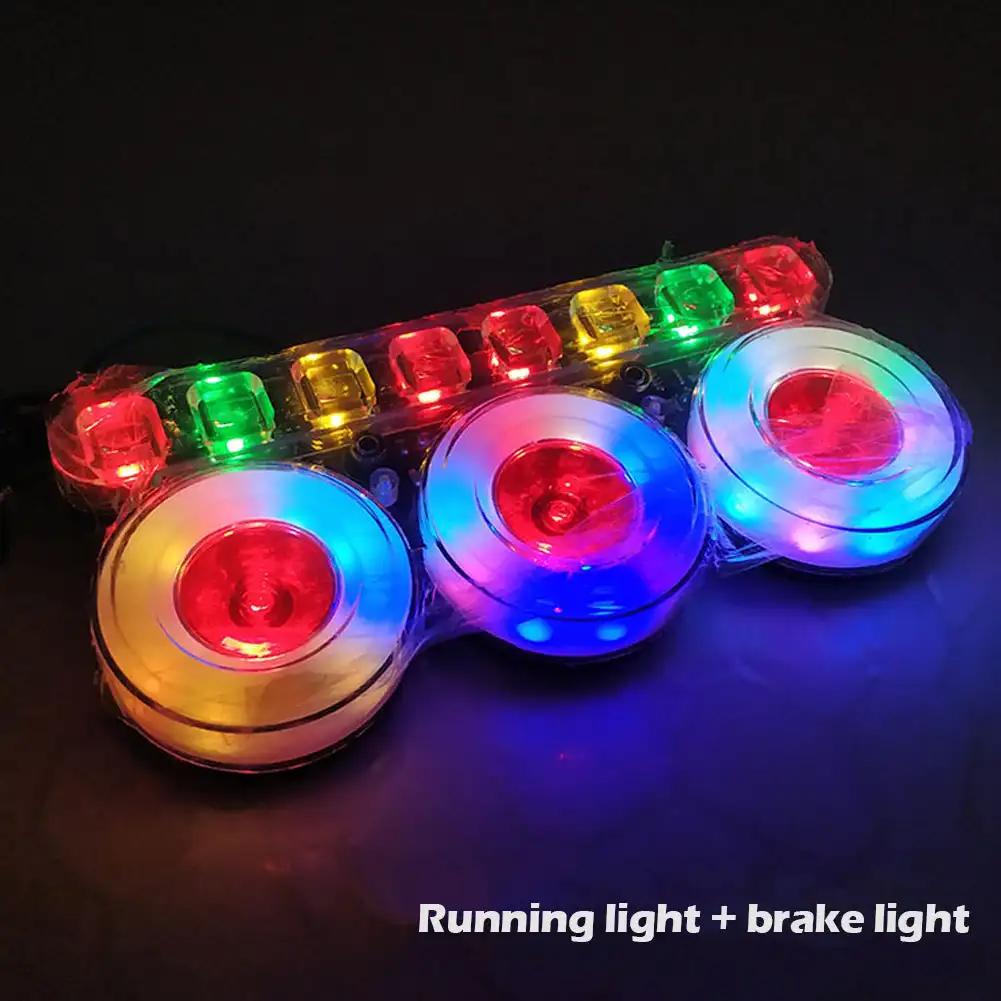 12 В/24 В автомобильный предупреждающий фонарь, семицветный мигающий светодиодный сигнальный фонарь, водонепроницаемый стробоскоп, универсальные задние фонари для грузовиков и прицепов, аксессуары