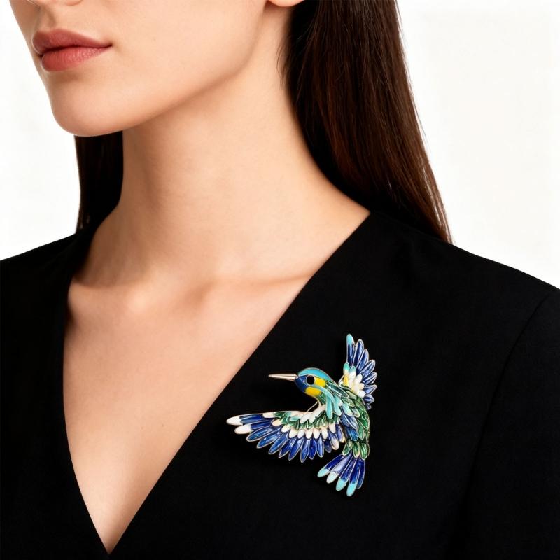Stylish Alloy Bird Brooch with Vibrant Enamel Coating Rustproof Designs Lapel Accessory for Women Friend Gift Occasions