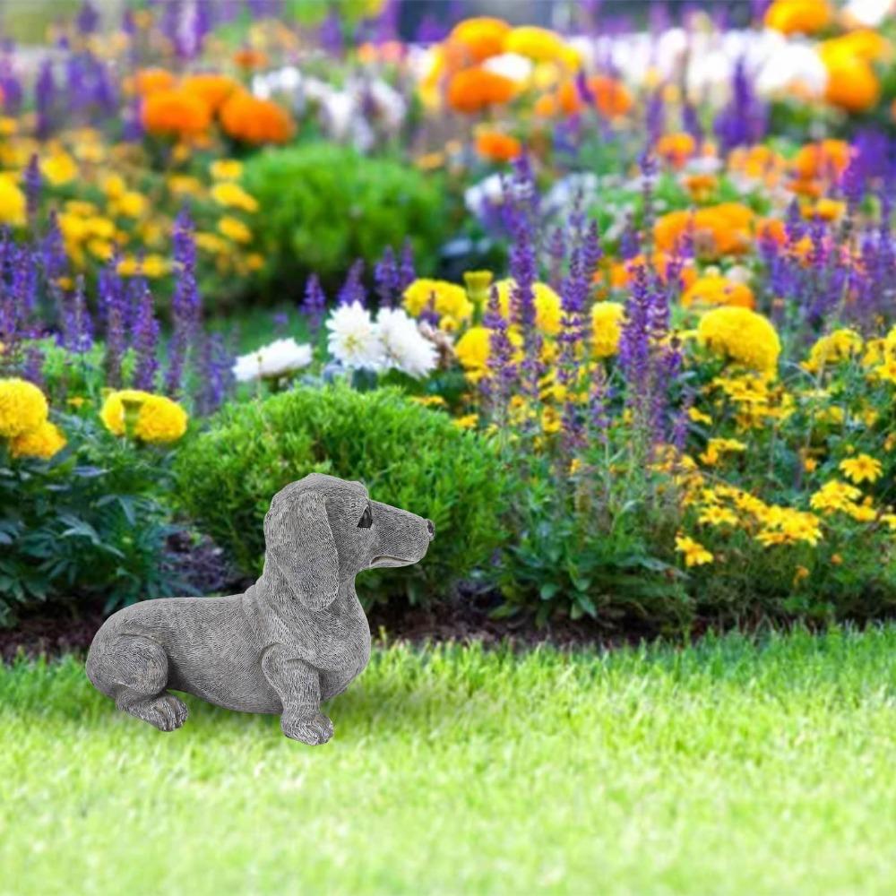 Synthetic Resin Dog Shaped Desktop Ornament Outdoor Yard Animal Statue Courtyard Holiday Layout