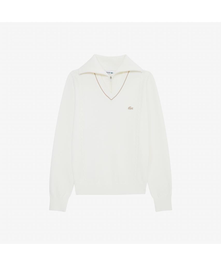 LACOSTE Women'S Half-Zip Wing Collar Sweater Af708E-55N 001