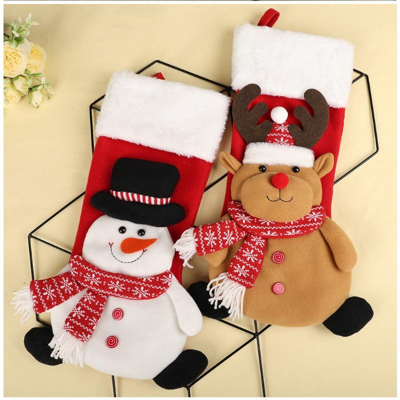 New Christmas stockings, cartoon old man snowman elk Christmas decorations, Christmas pendant gift bags