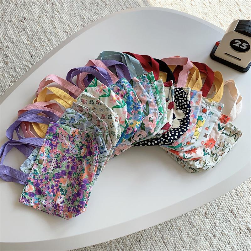 Холщовая сумка со свежими цветами Ланч-бокс Сумка Bento Мамочка переносная сумка для покупок Маленькая сумка