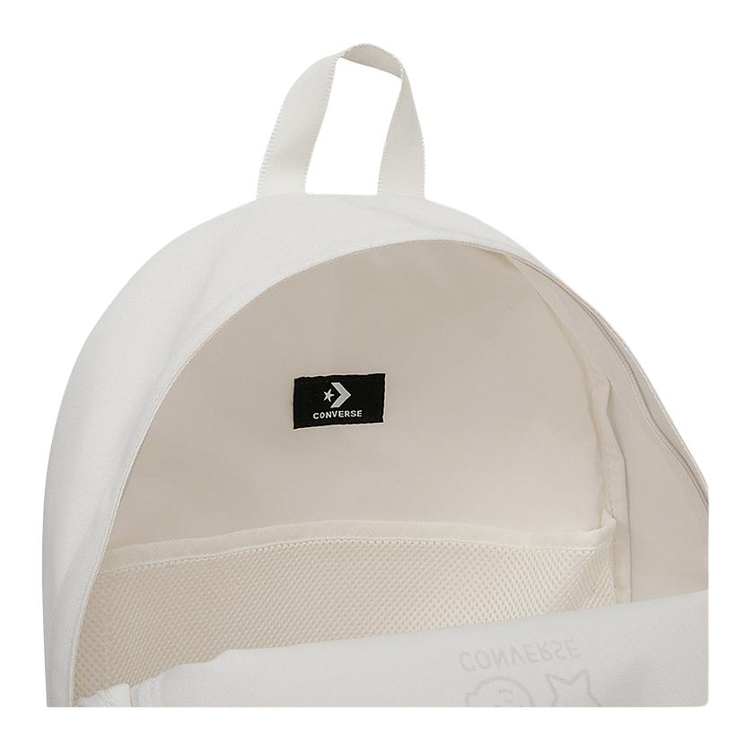 Converse Noritake Логотип-буква Принт Простой Универсальный Застежка-молния Рюкзак Унисекс Рюкзак Белый 10028757-A01