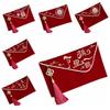 Multiple Patterns Wedding Red Envelope Best Wishes Embroidery New Year Blessing Bag Canvas Bag Tassel Design Red Money Packet
