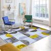 Living Room Rug Patterns Circular Arcs Squares Grey, Yellow Cream 133x170
