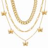 In multi-layer metal butterfly necklace, fashion thick chain necklace Internet celebrities with collarbone chain women
