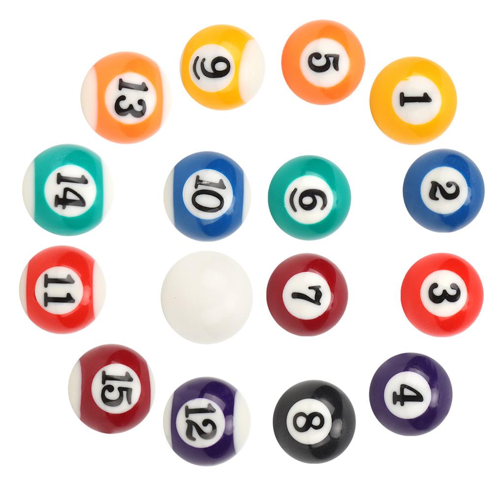 16PCS Eco‑friendly Resin Mini 2.5CM Children Billiard Ball Toy Pool Table Accesssory