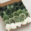 25PCS Gradiet Color Artificial Rose Flowers Flexible Wire Stems Realistic Flowers  Party Decoration