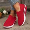 Fashion Platform Shoes Women Breathable Knitted Soft Sole Comfortable Casual Sneakers Loafers Slip On Shoes