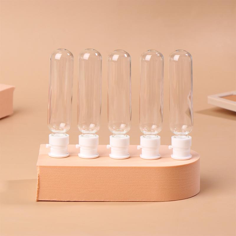 5Pcs 2/3/5/10Ml Mini Refillable Bottle Transparent With Cap Empty Sample Vial Powder Solid Storage Essential Oil Bottle